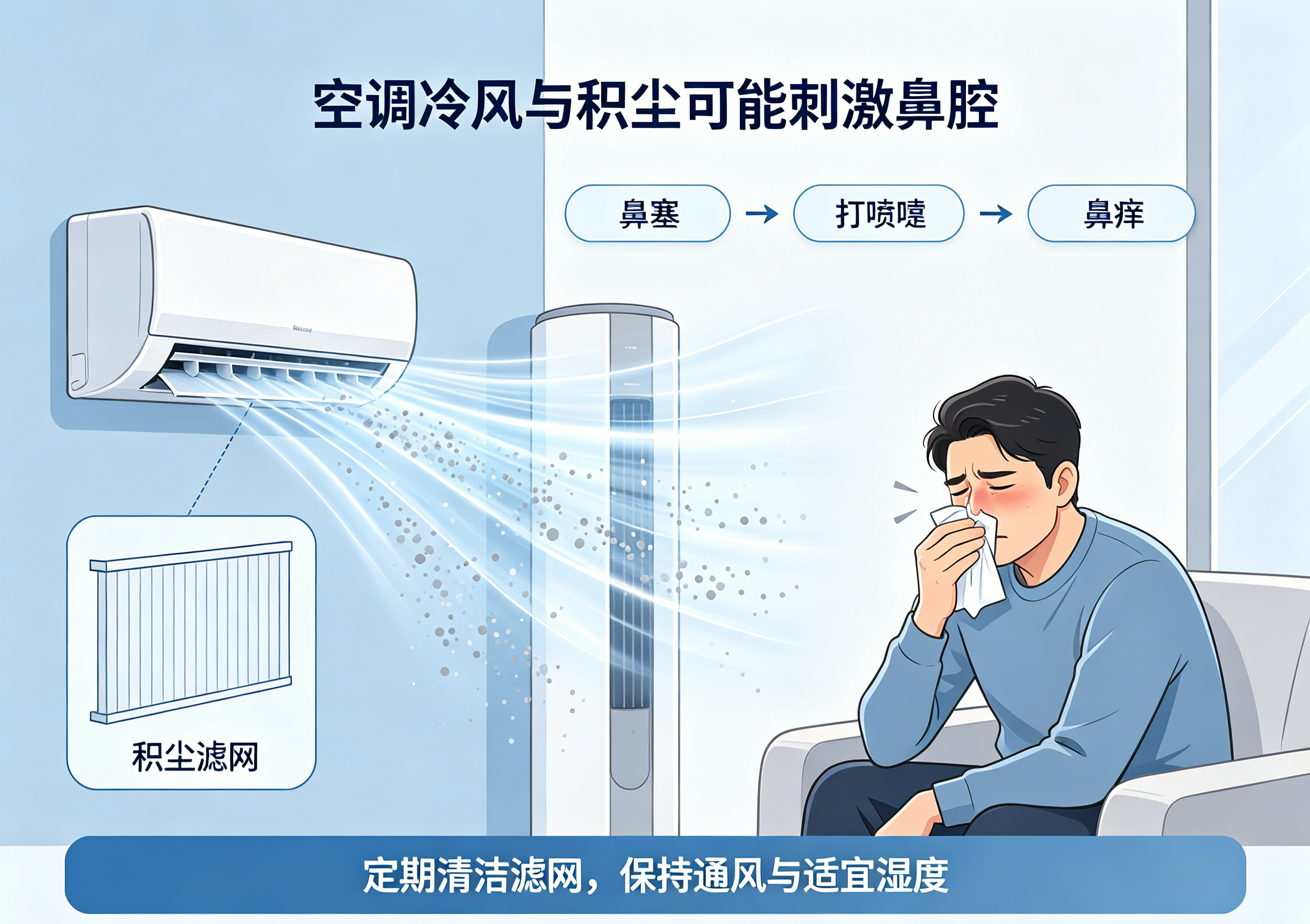 空调一开鼻炎就发作？空调房鼻炎防护攻略